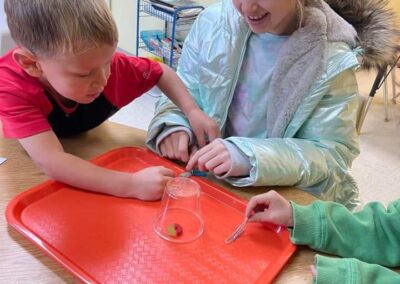 Two children conducting hands-on learning